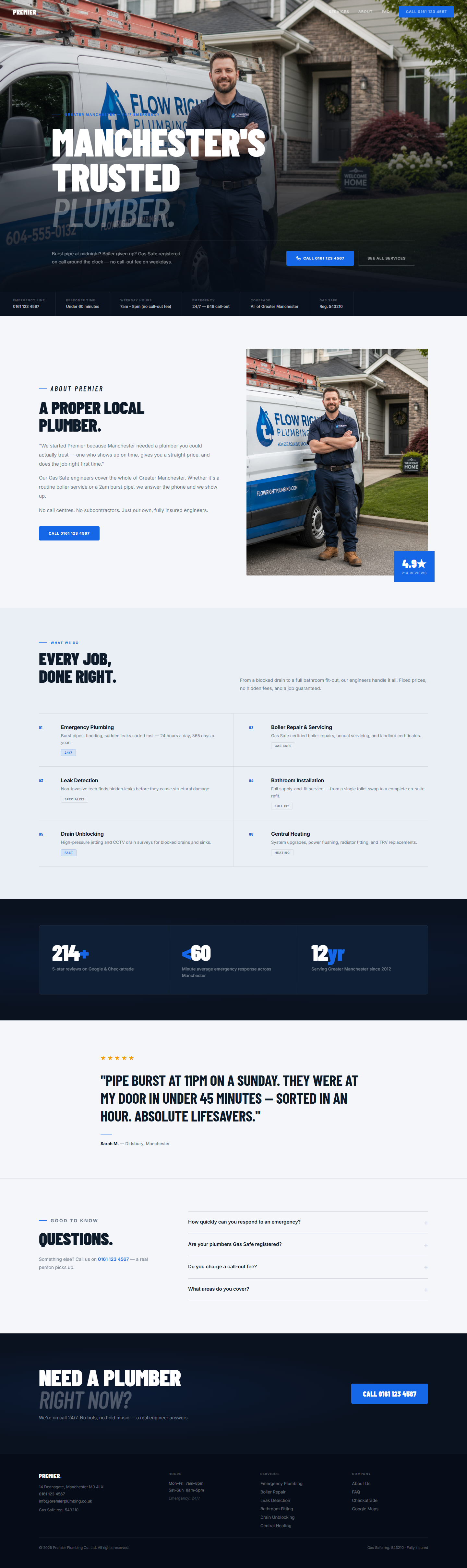 Trades website example by Axio Marketing