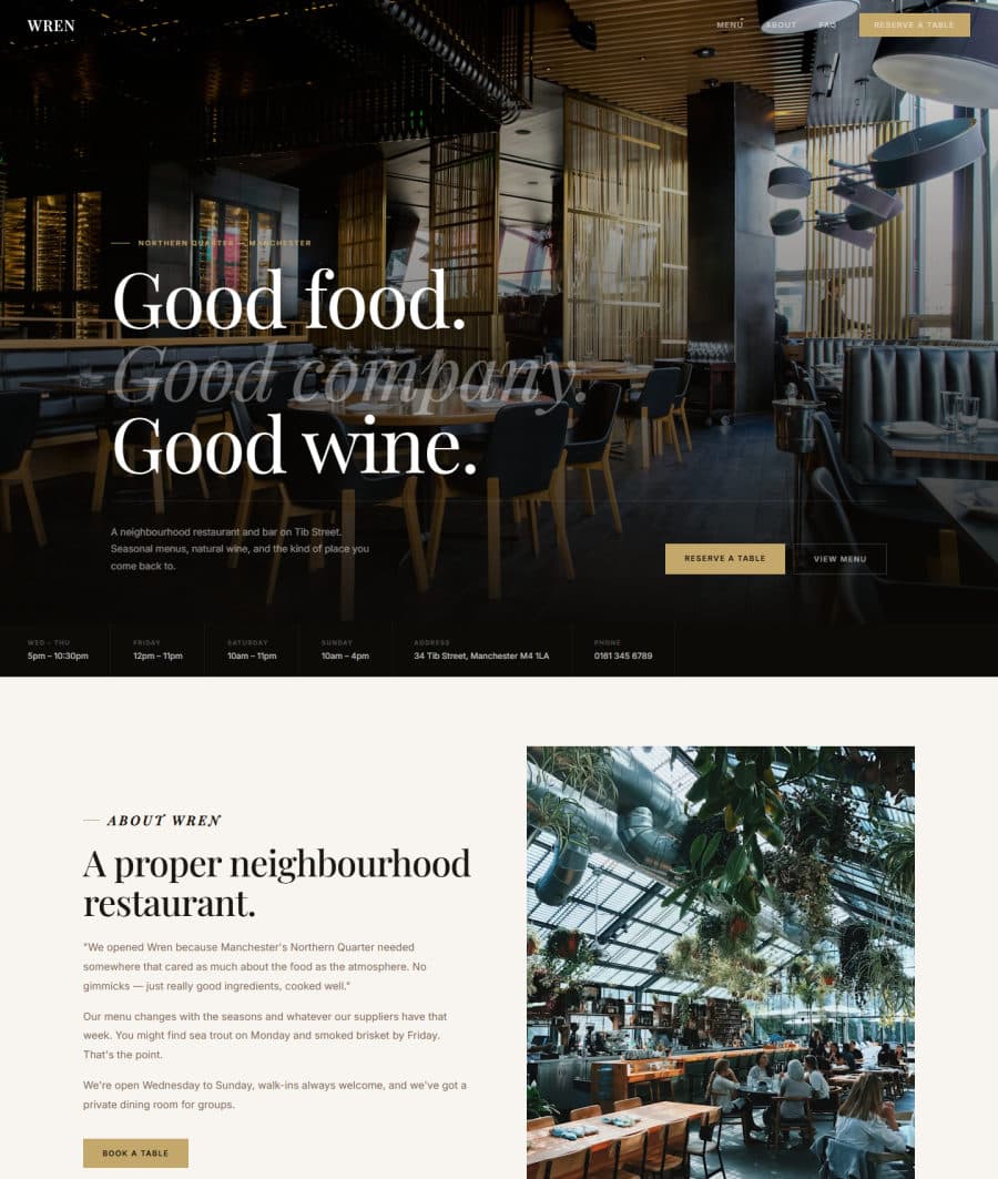 Restaurant website example by Axio Marketing